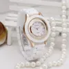 Mode de luxe montre femme robe en céramique dames montre blanc simple montres à quartz étudiants cadeaux horloge Relogio Feminino Y190246e