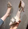 Designer Woman High Heel Shoes Liten Fresh Sexy Stiletto Dress Shoes Slip-On Celebrity Middle Heel 7 CM Pointed Toes Party Shoes