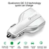 3 in 1 Typ C Dual USB-Anschlüsse QC3.0 7A Schnelllade-Autoladegerät-Adapter für iPhone 7 8 11 12 13 X Xr Samsung HTC Android-Handy