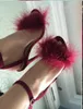 Vente chaude-Desinger Plume Mince Sandales À Talons Hauts Pour Femmes Bout Ouvert Bride À La Cheville Stiletto Mince Talons Hauts Sandales Chaussures D'été Dames Pompes