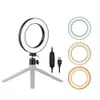 6INCH LED Video Ring Light Dimble Desktop Ringlight för YouTube Video Live Selfie Fotografi Studio Makeup