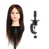 100% Real Hair Hair Styling Mannequin Heads Acconciatura Hairdressing Dummy Hair Training Head Doll Doll Manichini femminili con supporto per morsetto
