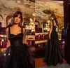 Black Sequins Evening Dresses Sexig Spaghetti Sparkly Prom Klänning Golvlängd Formell Party Gowns Robe de Soiree