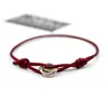 FaHsion Red String Lover Armband för kvinnor Tre lager Black Cord Charm Armband Lucky Red Cord justerbar armband gåva