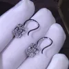 Hot Sale New 2019 Luxury Jewelry 925 Sterling Silver T Shape White Topaz CZ Daimond Women Wedding Gemstones Earring Hook For Lovers' Gift