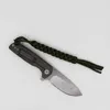 1Pcs New Ball Bearing Flipper Folding Knife (3.15") D2 Stone Wash Blade CNC TC4 Titanium Alloy Handle EDC Knives With Nylon Bag