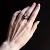 Moda - Owal Różowy Opal Kamienny Pierścień Trendy Black Jewellery Najwyższej Jakości Szybka Dostawa Kobiety Mosiądz Biżuteria Pierścienie