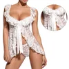 Nieuwigheid verleiding vrouwen sexy lingerie erotische kostuums kant nachtkleding nachthemd + G snaar lichaam pop ondergoed nachtkleding qqny22