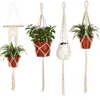 壁掛け植物ハンガーロープバスケットフラワーポット手作り編み編み麻の花屋の粉砕ロープポット