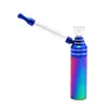 TOPPUFF Rainbow Hookah Shisha Smoking Glass Water Pipe 127MM Aluminum Metal Tobacco Oil Rig Wax Water Pipe For Smoking Water Pipes Bongs