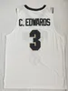 Carsen Edwards Basketball Jersey Purdue Boilermaker #3 C.Edwards Eblack White White Cucite NCAA College Basketball Maglie da basket retrò nero