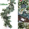 160 cm de eucalipto artificial guirlanda pendurada no casamento vegetal vegetação salgueiro mesa de folhas centrais peças de festa cafe decoração de café novo