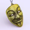 V För Vendetta Nyckelring Kvinnor Män Hängsmask Keychain Key Ring Movie Ringhållare Gåvor Smycken 4styles GGA2652