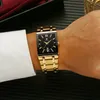 Homens assiste a marca Top Brand Luxo Wwoor Gold Black Square Quartz Watch Men 2019 Water prova d'água Golden Male Watch Men Watches 2019 V1915648312