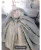 Robe de bal Vintage pour filles, à manches longues, avec perles appliquées, avec grand nœud, robe de bal pour enfants, nouvelle collection