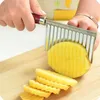 300 pcs Potato Crinkle Ondulado Afiada Faca De Cozinha Em Aço Inoxidável Gadget de Frutas De Corte De Frutas Fatiadores LX6057