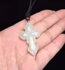 Natural Jade A Goods Xinjiang White Afghan Jade Jesus Cross Pendant Pendant Wholesale