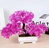 Verde / amarelo / roxo / laranja / vermelha planta artificial em vaso bonsai plantas falsas árvores para natal em casa