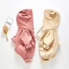 Estilo coreano Grosso Urso Orelha de impressão soltas bebê Romper Hoodies Meninos Inverno Meninas Macacões Com Capuz Fleece Outwear para crianças