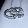 Choucong 100% Real 925 Sterling Silver Promise Ring Set Ovala Cut Clear 5a Zircon Sona CZ Engagement Bröllop Band Ringar för Kvinnor