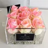 Regali di souvenir del festival copertina in plexiglass decorativo rose conservato di rose fresche in acrilico box5131471