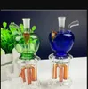 Vier Klauenglaswasserflaschen unter Apple Großhandel Glasbongs Ölbrenner Glaswasserpfeifen Bohrinseln Raucherinseln