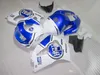 ZXMOTOR 7gifts fairing kit for SUZUKI GSXR600 GSXR750 SRAD 1996-2000 white blue GSXR 600 750 96 97 98 99 00 fairings with tank cover