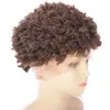 Cambodian Remy Human Hair Lace Front Wigs Pre Plucked Hairline 27# Afro Kinky Curly 짧은 머리 가발 130% 밀도