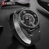 Curren Fashion Classic Black Business Men Watches Date Quartz Wrist Watch Leather Strap Clock Erkek Kol Saati221h