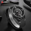 Black Curren Fashion Classic Business Men Watches Date quartzo pulseira assistir cinta de couro erkek kol saati