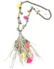 New Handmade Tassel Pendents Necklace Boho Chic Bohemiam Long Statement Necklaces Rainbow Colorful Beads Chain Necklace