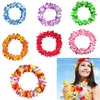 Hawaiian Flower Garland Necklace Hula Leis Festive Party Garland Artificial Silk Flower Necklace Wreaths Wedding Beach Party Garland