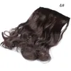 Lans 22 tum lång cosplay syntetiskt hårklipp i hårförlängning 110g / st värmebeständig fiber naturlig vågig kroppsvåg svart brun ombre ls10c