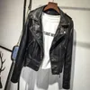 Womens PU Faux Leather Jacket Riverdale Gedrukt Winter Vrouwelijke Casual Dunne Jas Windjack Bovenkleding Vintage Jassen