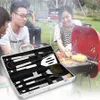 알루미늄 상자와 전문 야외 BBQ기구 액세서리 키트 6 조각 세트 스테인레스 스틸 바베큐 도구 VT1145 요리
