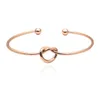 Gold Silver Black Color Tie Knot Bangle Simple Twist Open Charm Bracelets For Women Girl Jewelry