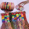 Pulseira meninas luxo colorido colorido infinito bracelete artesanal jóias trança cordão costa trançada amizade braceletes GB1574