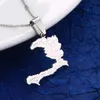Colar com pingente de mapa da República do Haiti em aço inoxidável Port-AU-Prince Map Chain Jewelry241K283T