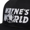 Hele zwarte Waynes World Baseball Caps Unisex Hip Hop Hat Zonnehoed Wayne039s World Hat Kostuum Geborduurde Mesh Hoeden Trucker 9688246