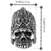 Fashion Jewelry Vintage 316L Stainless Steel Titanium Natives Skull Punk Ring For Men Halloween Gift Size 7-15271r