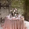 B · Y 라운드 스팽글 식탁보 132inch-330cm 핑크 골드 스팽글 테이블 커버 크리스마스 파티 결혼식 장식 -9531