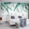 Niestandardowa ścienna tapeta 3d ręcznie malowane bananowe liście roślin fresk salon sypialnia samoprzylepna kreatywna sztuka malarstwo ścienne