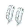 Mode- Huggie Boucles d'oreilles pour les femmes Souhaitable rond brillant cristal blanc cubique zircone cerceau Brinco Vente chaude MLE157