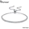 Bamoer destacados ofertas de marcas 925 Sterling Silver Strand Strand Pulsera de mujer Link Pulsera de tenis Joyas de plata SCB029 T190702