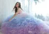 Mehrfarbiges Ballkleid-Quinceanera-Kleid aus dem Jahr 2019, gestufter Rock, gerüschter Organza, Schnürung hinten, bodenlang, herzförmiger Ausschnitt, Abschlussball-Festzug-Kleid