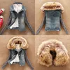 Kvinnor Vår Denim Jacka Faux Fur Coat Casual Clothing Overcoat Tops Kvinna Jeans Coat Warm Coat