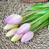 7st Pu Tulip Bouquet Simulation Flexible Real Touch Flower Bouquet Home Decor Display Fake Artificial