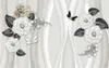 カスタム3D写真の壁紙スターユニバースギャラクシールームホワイトローズラブジュエリーバックグロウ壁画リビングルームベッドルームの壁紙