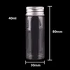 24pcs 40mlサイズ30 * 80mm透明ガラス香水スパイスボトル銀スクリューキャップ付きの小さな瓶のバイアル