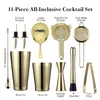 Kit de barman 11 pièces Cocktail Boston Shaker Barware Set Comprend 28 et 18 OZ Comprend des boîtes de shaker lestées Passoire Muddler Bar Outils